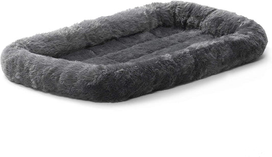Midwest Homes for Pets XS Dog Bed – Gray Faux Fur Bolster, Ultra-Soft and Machine Washable, Fits 22-Inch Crates and Carriers, for Small Dogs and Cats